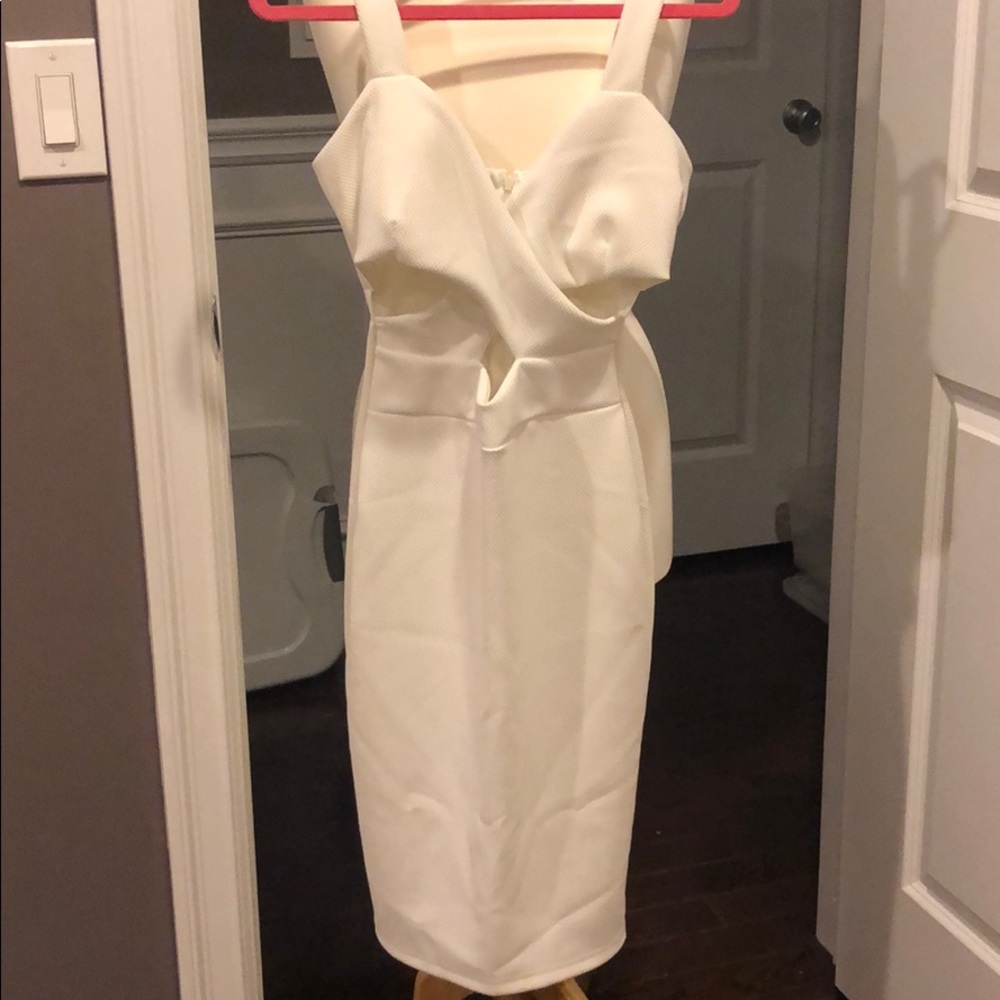 Shapely White Midi Dress